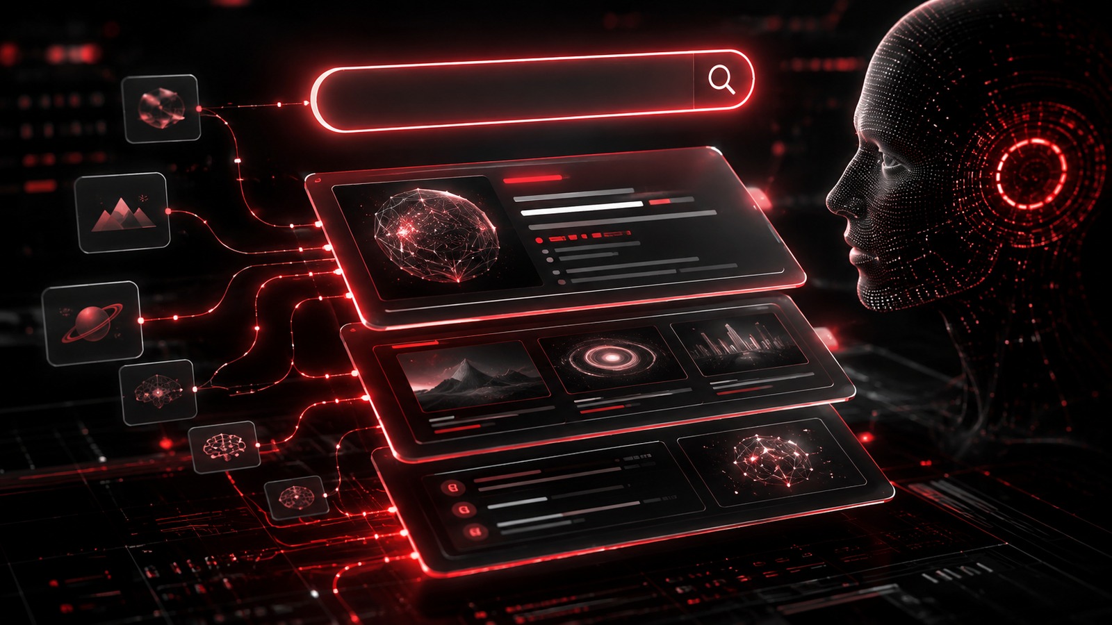 AI knowledge and discovery interface visual