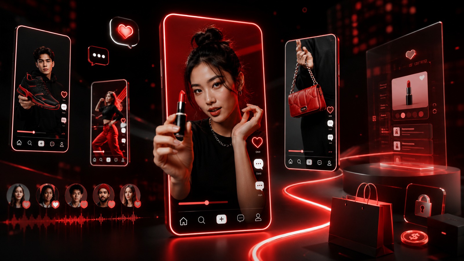 Social video, creator influence and digital commerce visual
